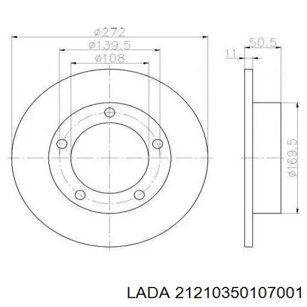 Диск переднього гальма Lada 21210350107001 ціна, від 22.79 USD