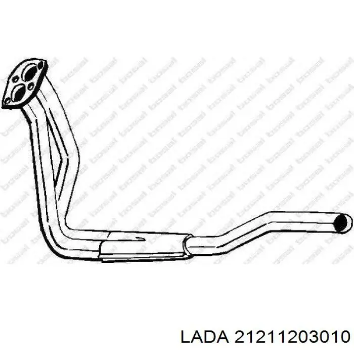 21211203010 Lada труба приймальна (штани глушника, передня)
