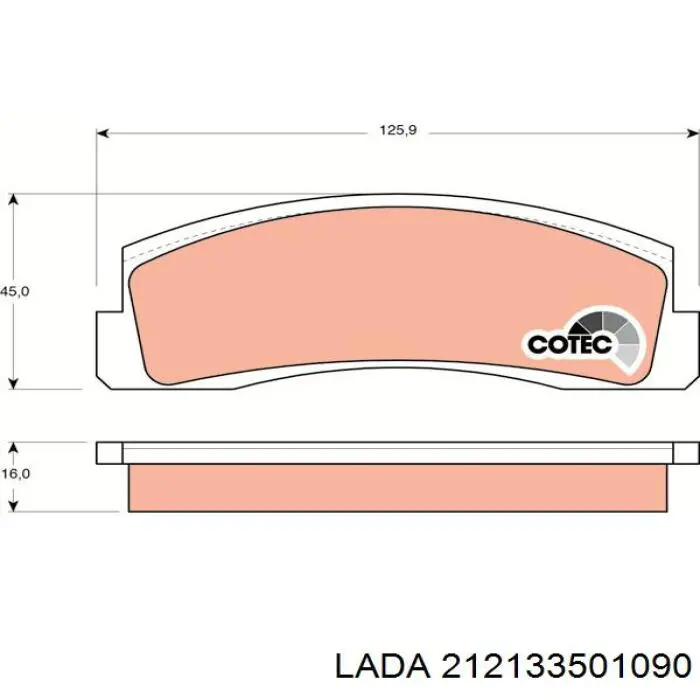 212133501090 Lada Передні гальмівні колодки