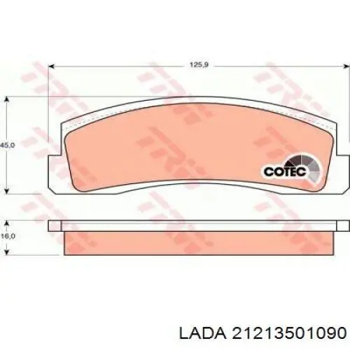 Гальмівні колодки Lada 21213501090 ціна, від 11.27 USD