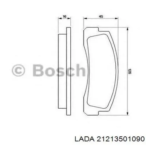 21213501090 Lada Передні гальмівні колодки