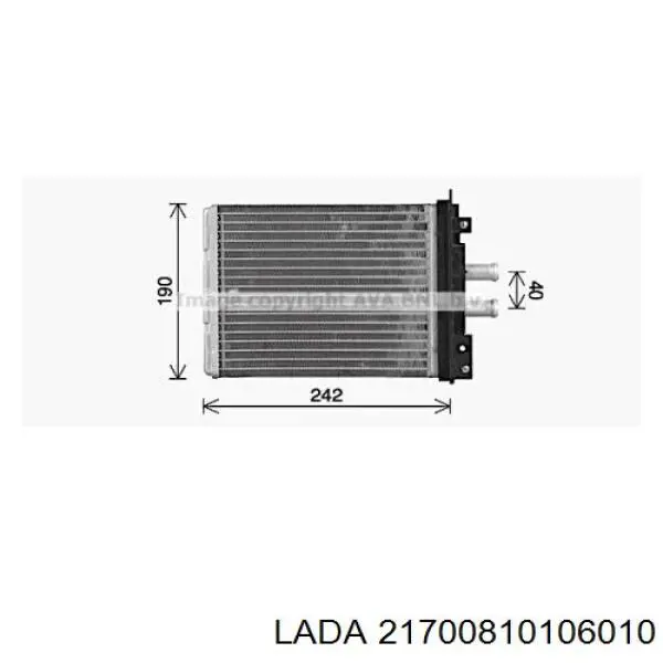 21700810106010 Lada Радіатор опалювача салону