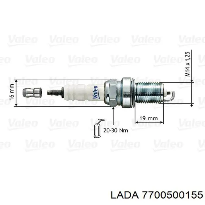 Свіча запалювання 7700500155 Lada