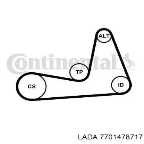 7701478717 Lada Ремінь приводний, агрегатів, комплект