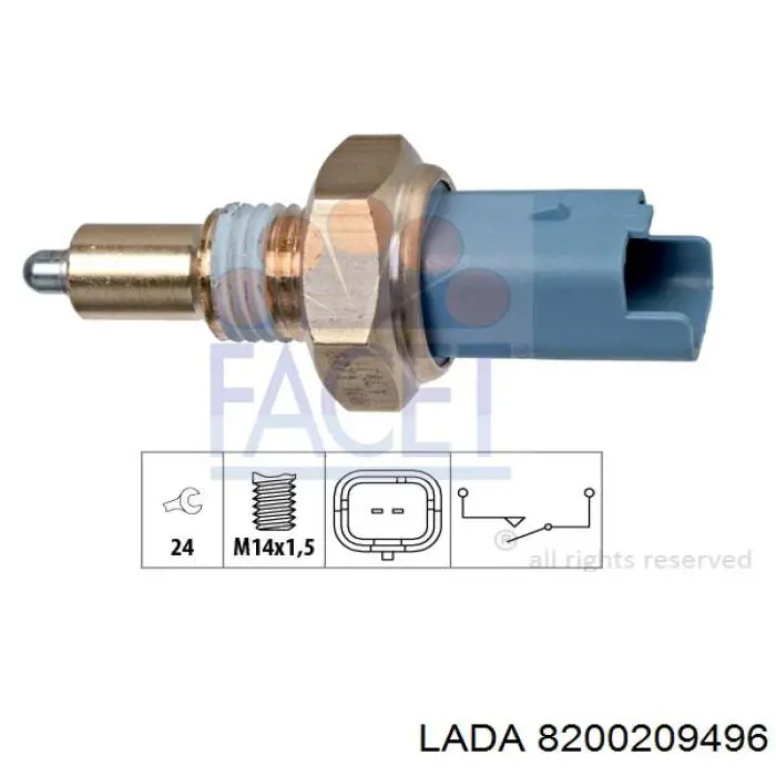 Датчик включення ліхтарів заднього ходу 8200209496 Lada