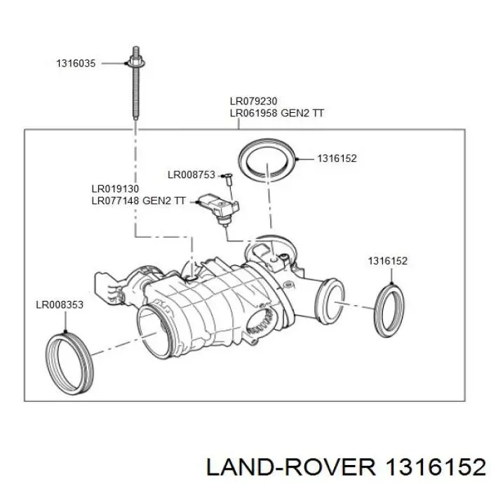 Прокладка дросельної заслінки 4S7Q9E936AA Land Rover