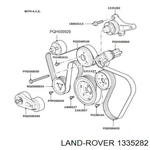 1335282 Land Rover кронштейн віскомуфти системи охолодження, опорний