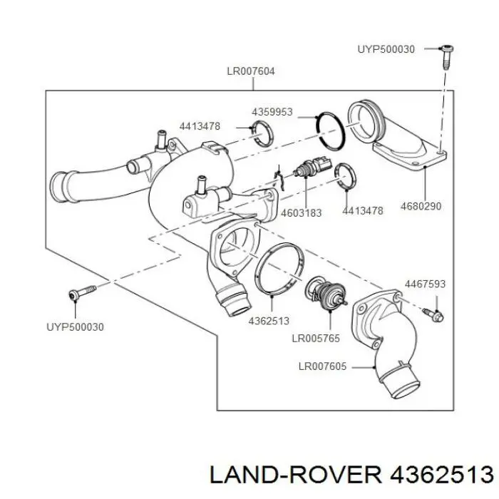 Прокладка корпусу термостата Land Rover Range Rover SPORT 1 (L320) (Land Rover Рейндж ровер)