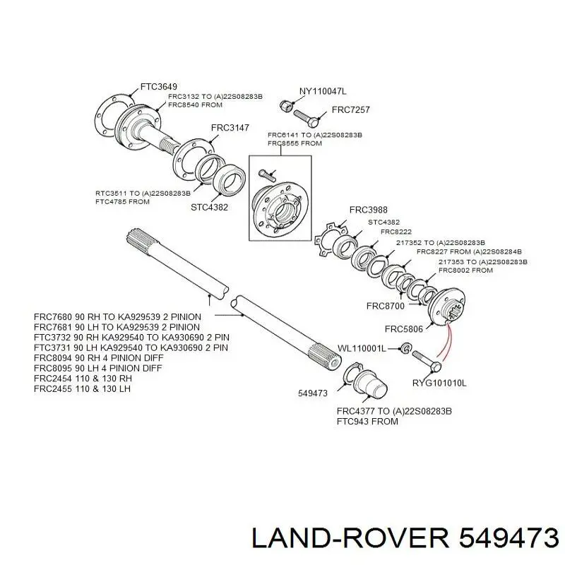  Land Rover 549473 ціна, від 0.71 USD
