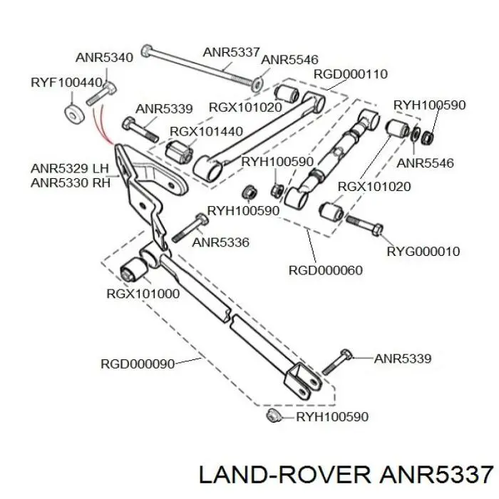 Болт кріплення заднього нижнього важеля, внутрішній Land Rover Freelander 1 (LN) (Land Rover Фрілендер)