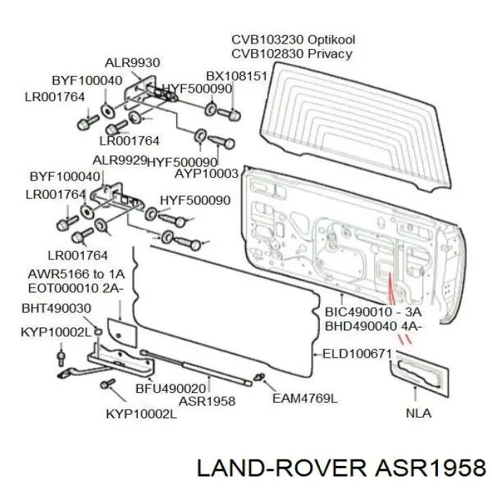 Амортизатор двері задньої Land Rover ASR1958 ціна, від 22.46 USD