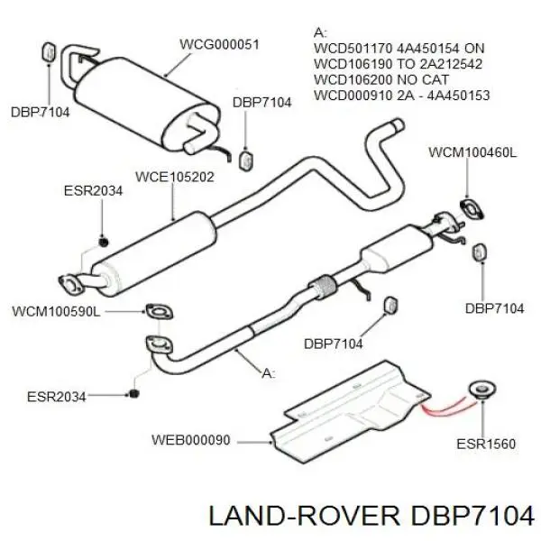 DBP7104 Land Rover подушка кріплення глушника