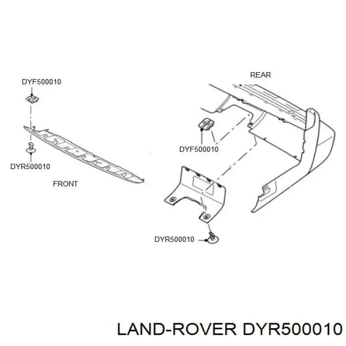 Кріплення переднього бампера Britpart DYR500010 ціна, від 0.39 USD