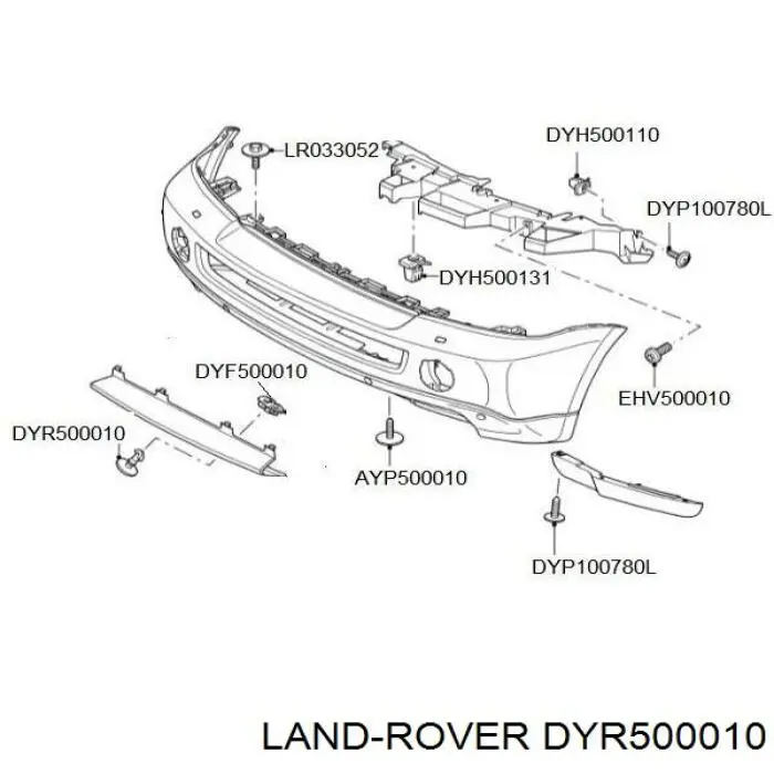 DYR500010 Britpart Кліпса бампера переднього