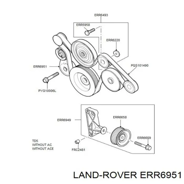 ERR6951 Land Rover натягувач приводного ременя