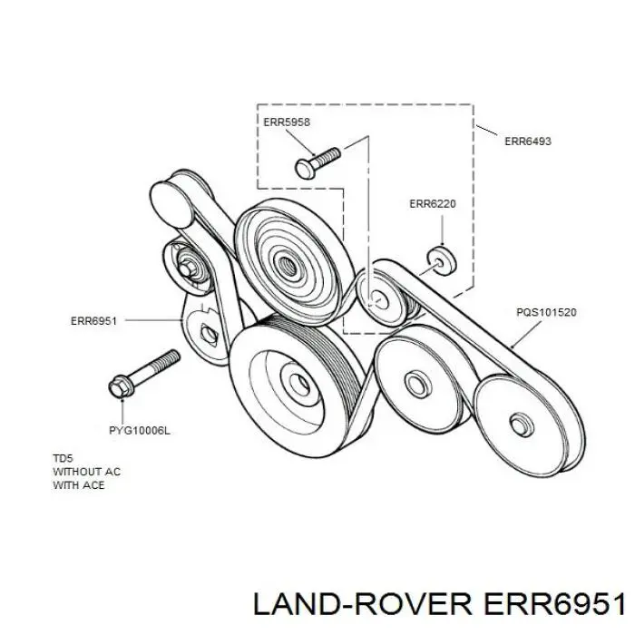  Натягувач приводного ременя Land Rover Discovery 2