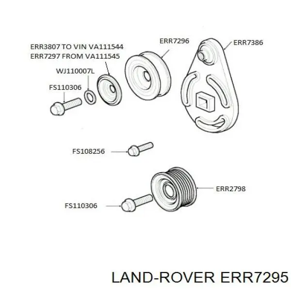 ERR2798 Land Rover ролик приводного ременя, паразитний