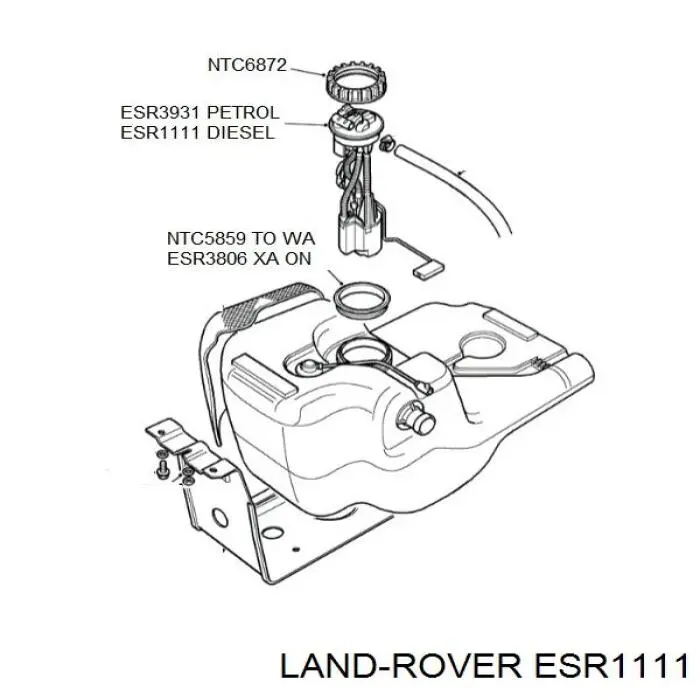 ESR1111 Land Rover модуль паливного насосу, з датчиком рівня палива