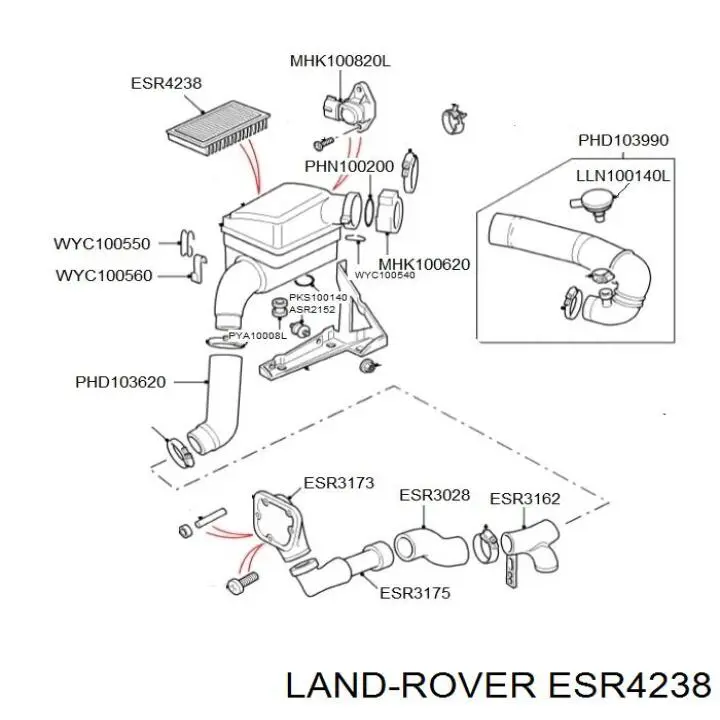 Елемент повітряного фільтра Land Rover ESR4238 ціна, від 5.56 USD