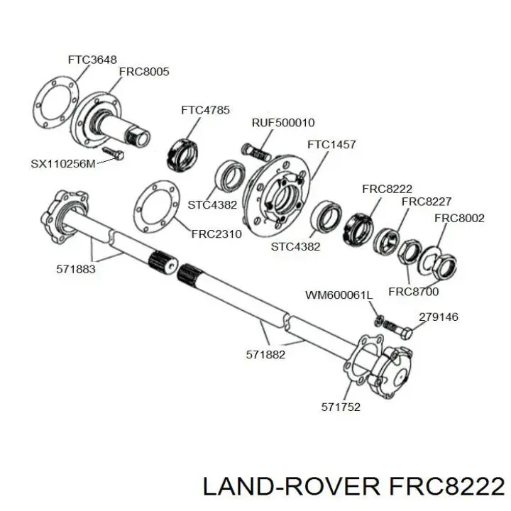 Купити FRC8222 Land Rover Сальник задньої маточини, зовнішній