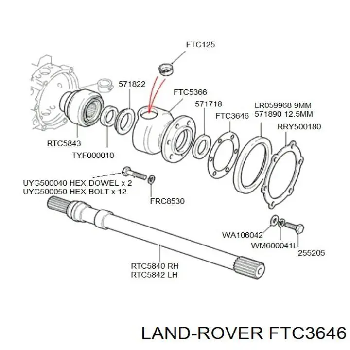 Купити FTC3646 Land Rover Прокладка фланця поворотного кулака