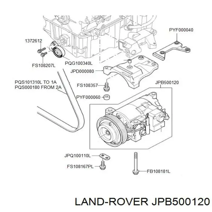 Компресор системи кондиціювання Land Rover JPB500120 ціна, від 276.48 USD