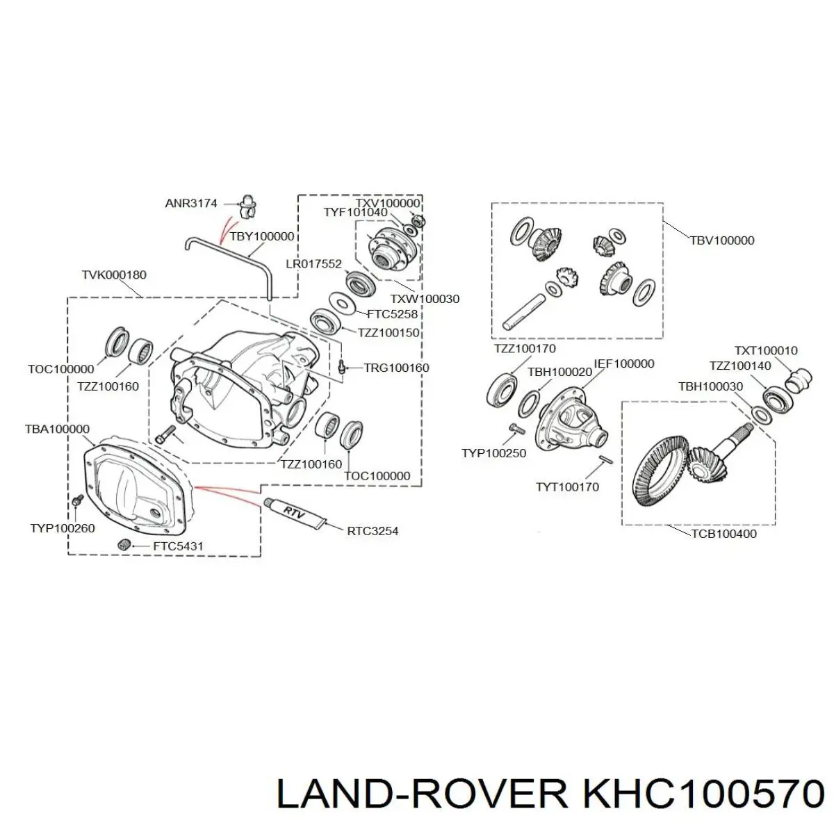 Кронштейн/траверса заднього редуктора, передня Land Rover Freelander 1 (LN) (Land Rover Фрілендер)