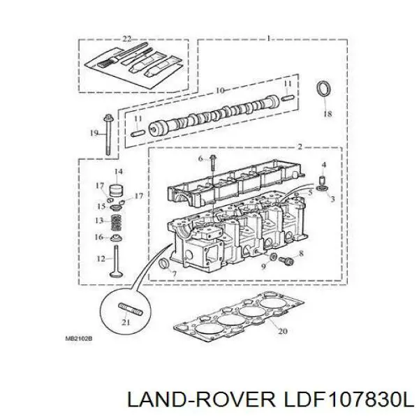 Головка двигуна Land Rover LDF107830L ціна, від 253.39 USD