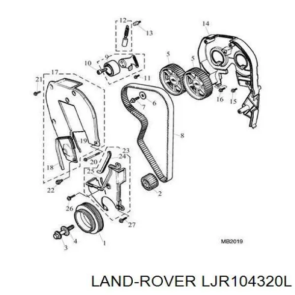 LJR10076L Land Rover захист ременя грм, внутрішній верхній