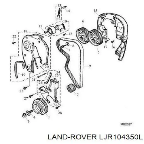 Купити LJR104350L Land Rover Захист ременя ГРМ, нижній