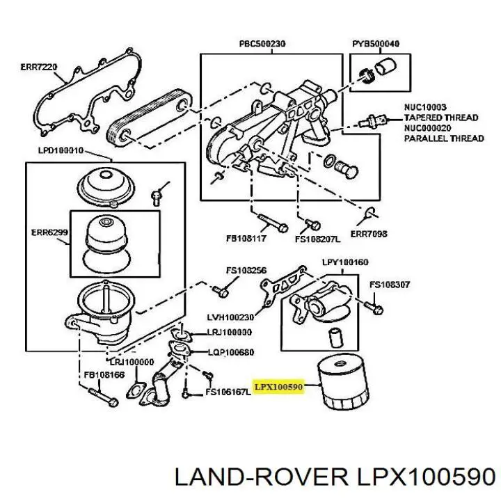 Масляний фільтр двигуна Land Rover LPX100590 ціна, від 7.55 USD