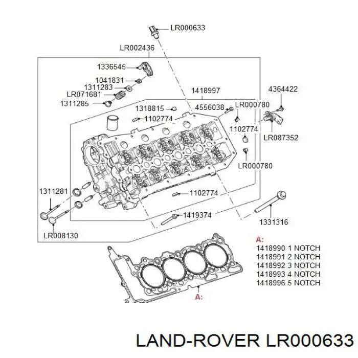 LR000633 Land Rover датчик тиску масла