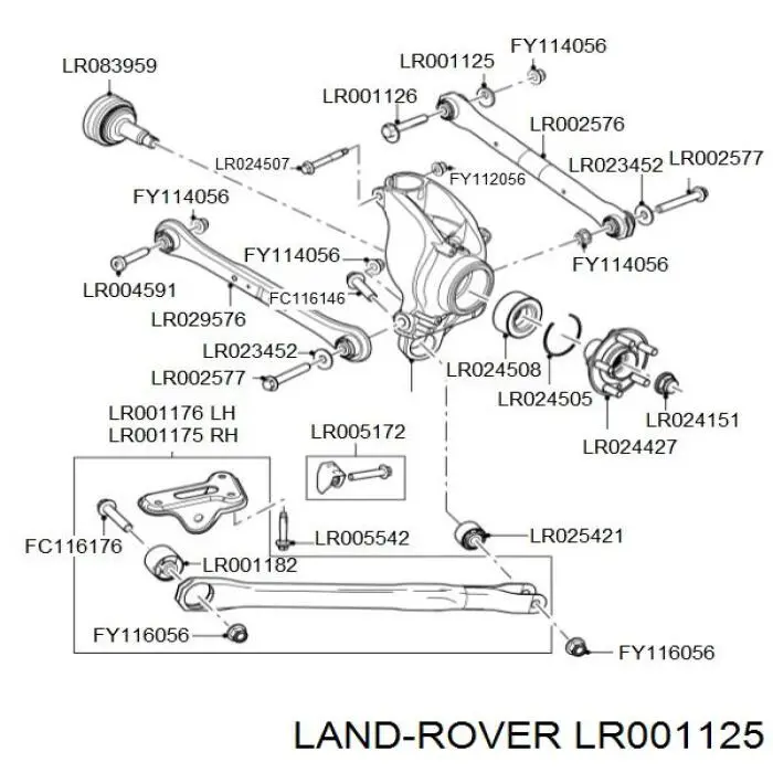LR001125 Land Rover Шайба болта кріплення заднього нижнього важеля, зовнішня
