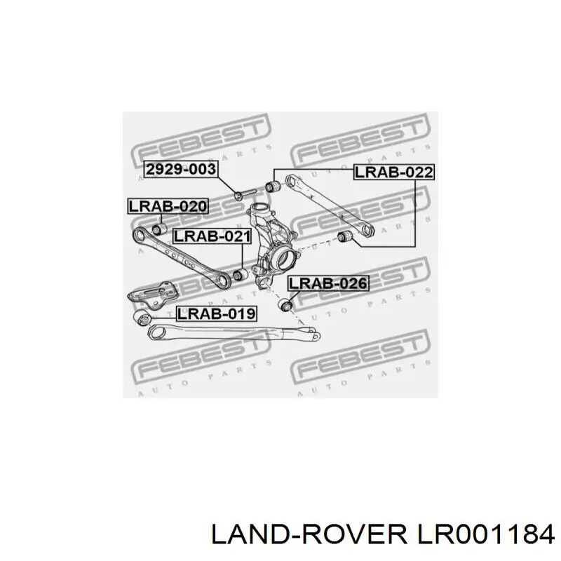 Сайлентблок тяги поперечної, задньої підвіски Land Rover LR001184 ціна, від 22.72 USD