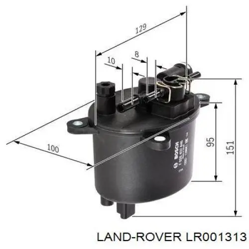 Купити LR001313 Land Rover Фільтр-відстійник палива грубої очистки