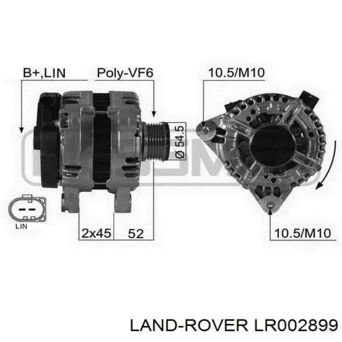 Генератор Land Rover LR002899 ціна, від 130.96 USD