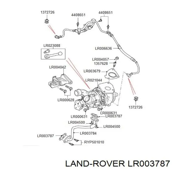 Прокладка шланга відводу масла від турбіни Land Rover Range Rover 3 (L322) (Land Rover Рейндж ровер)