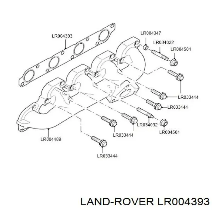 LR004393 Land Rover Прокладка випускного колектора