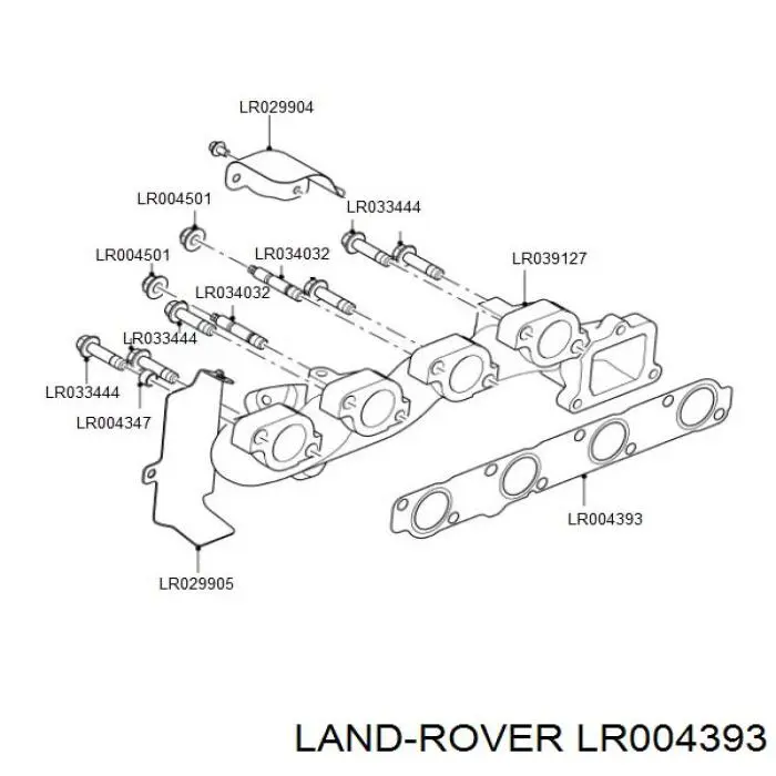 LR004393 Britpart прокладка випускного колектора