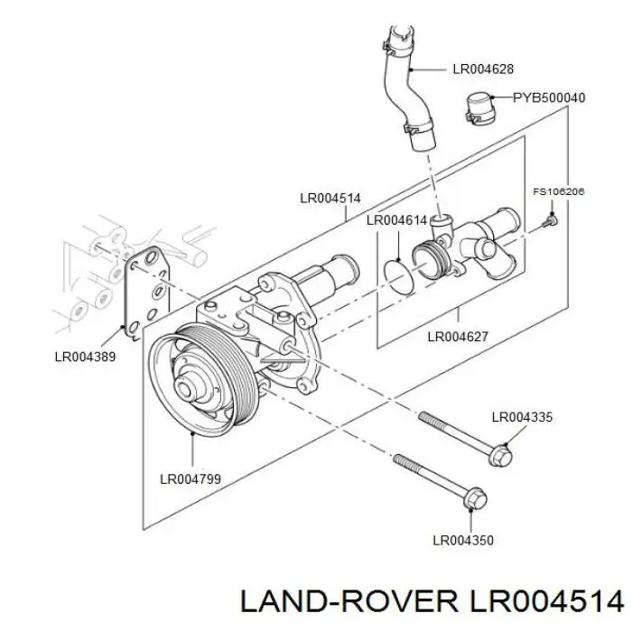 Помпа водяна, (насос) охолодження LR004514 Land Rover