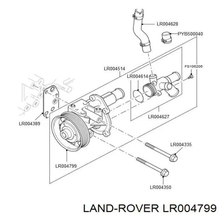 Помпа охолодження Land Rover LR004799 ціна, від 73.08 USD