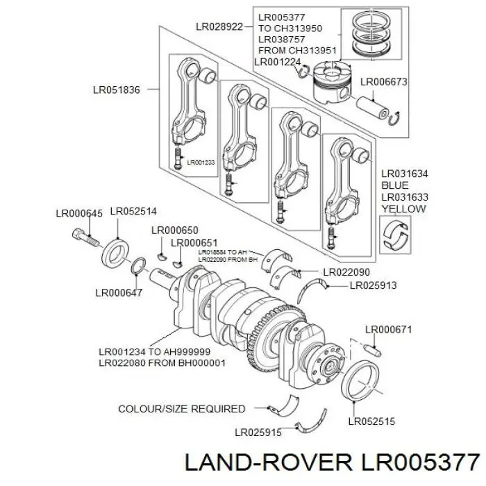 Купити LR005377 Land Rover Кільця поршневі компресора, на 1 циліндр, STD