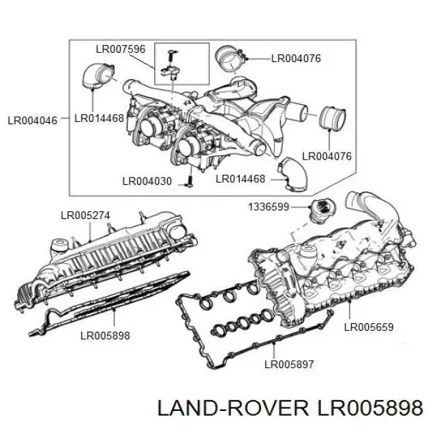 LR005898 Land Rover прокладка клапанної кришки, права