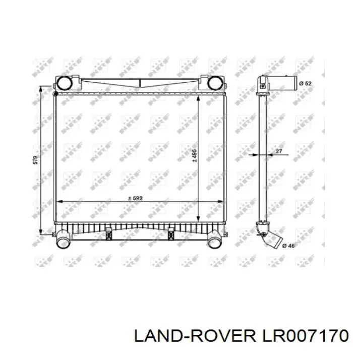 LR007170 Land Rover радіатор интеркуллера