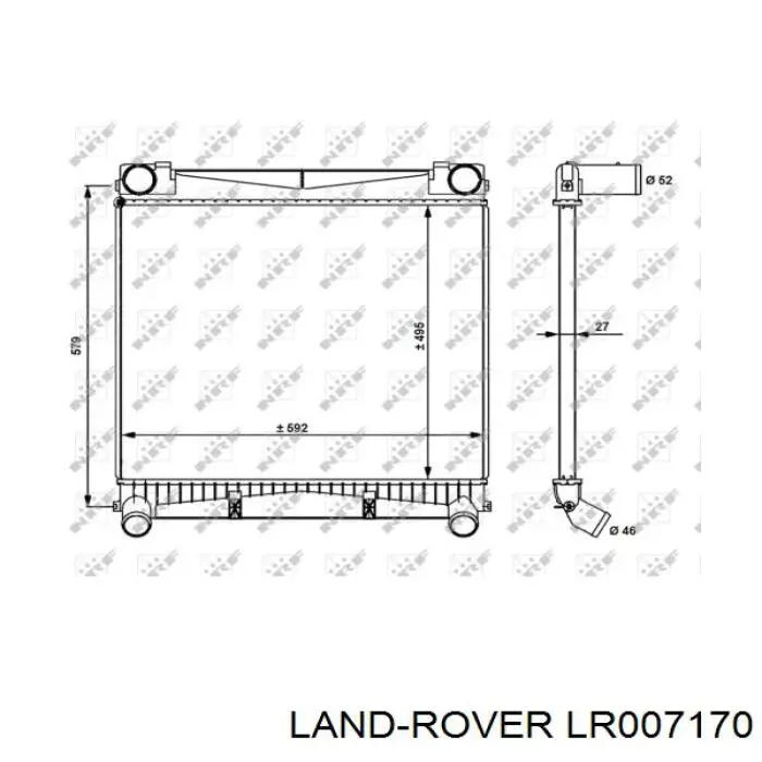 LR007170 Land Rover Охолоджувач наддувочного повітря