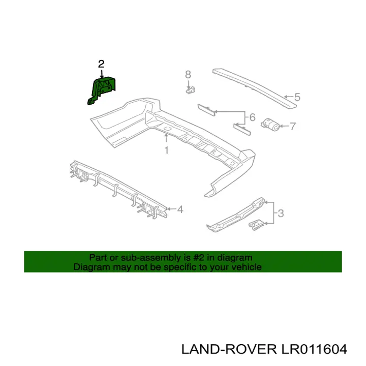 Лівий кронштейн заднього бампера Land Rover LR011604 ціна, від 9.66 USD