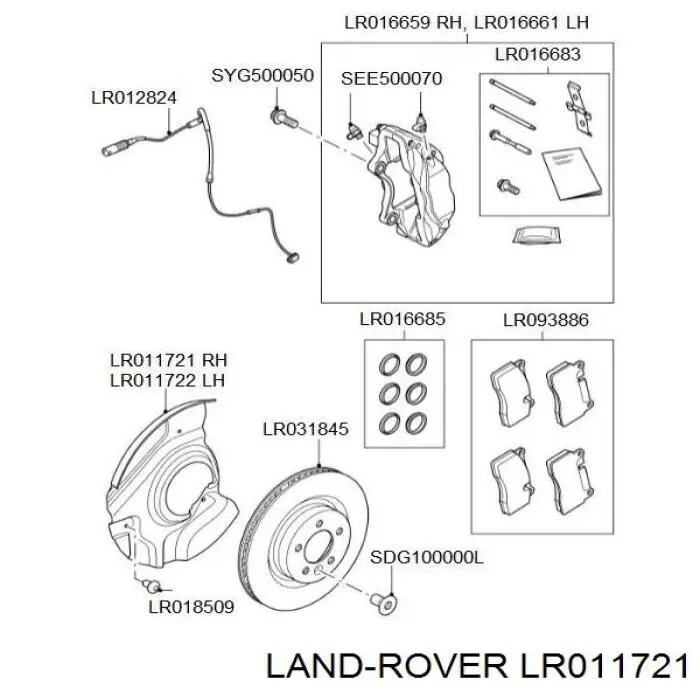 LR011721 Land Rover Захист гальмівного диска, переднього, правого