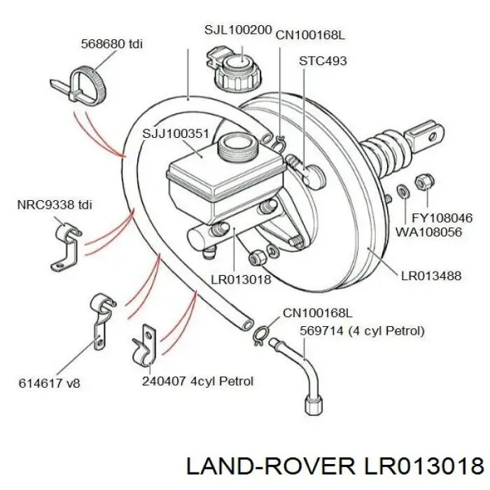 Головний гальмівний циліндр LR013018 Land Rover