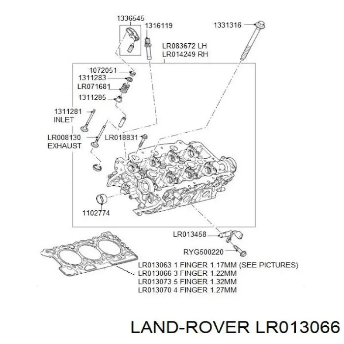 Прокладка головки блока циліндрів (ГБЦ) LR013066 Land Rover