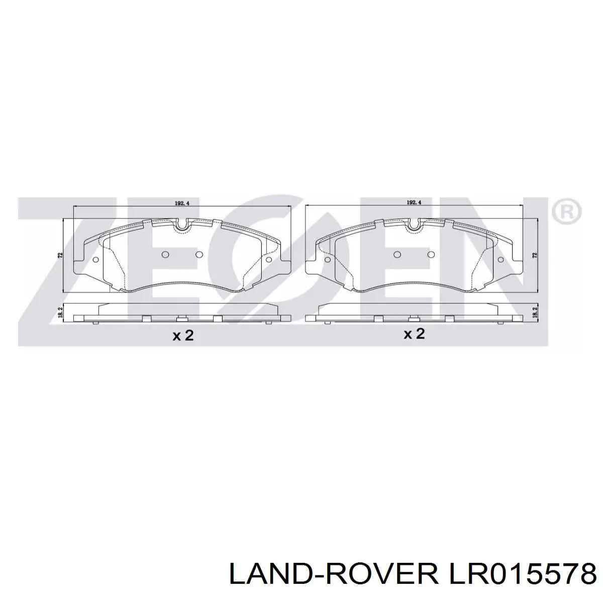 Колодки гальмівні передні, дискові LR015578 Land Rover